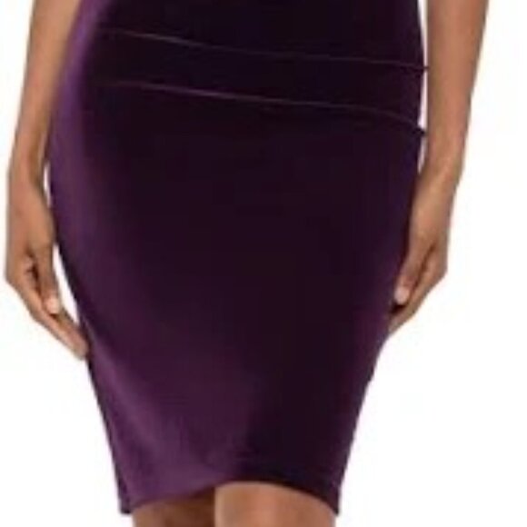 Purple Velvet X by Xscape Cocktail Dress - Picture 2 of 4